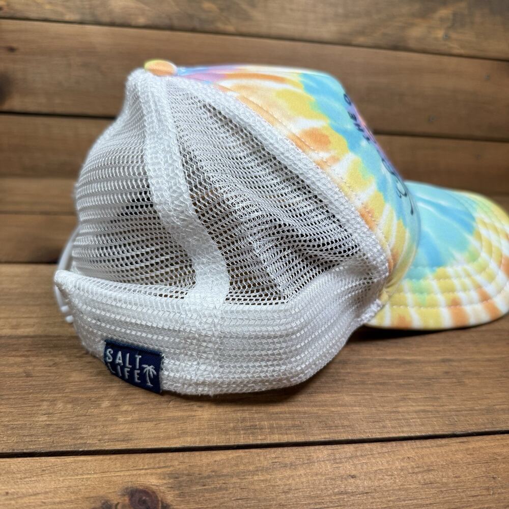 Salt Life Hat Florida Tie Dye Design Snapback Trucker Hat - Picture 3 of 6